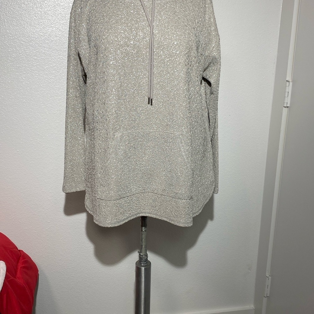 Ruby Rd Cream Cowl Neck Sweater with Textured Knit